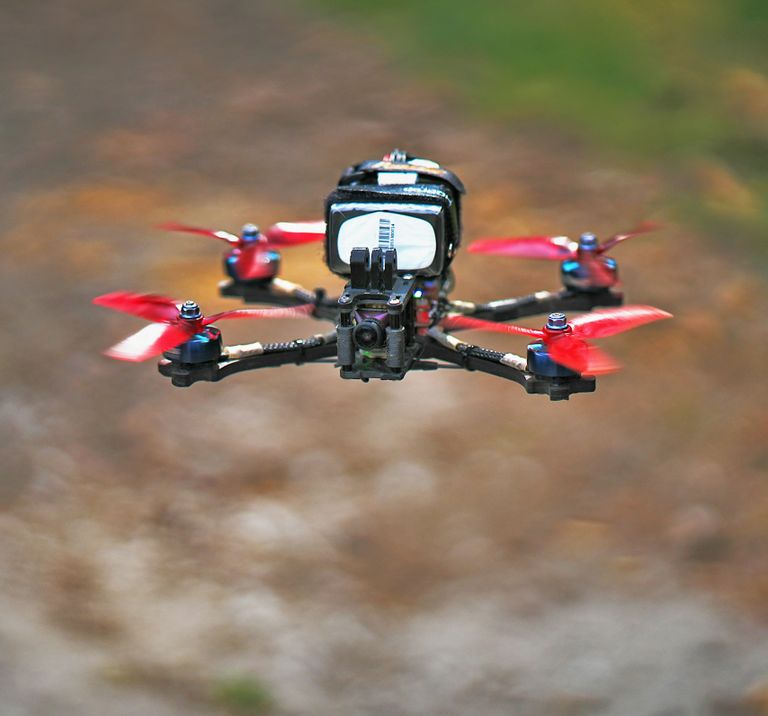 FPV-Copter mit Carbonrahmen.