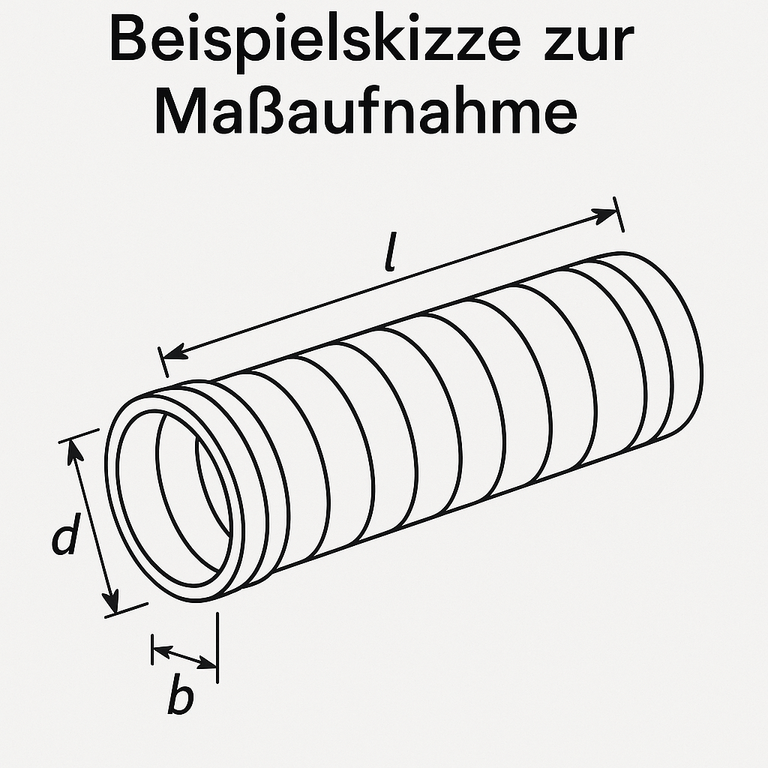 Skizze Filtersack zur Maßaufnahme